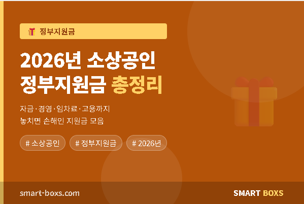 2026년 소상공인 정부지원금 총정리 썸네일