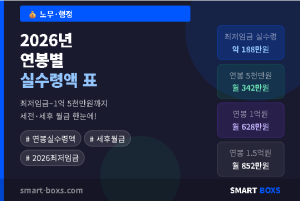 2026년 실수령액 총정리 - 연봉별 세전 세후 월급 비교표