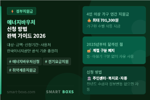 에너지바우처 신청 방법 완벽 가이드 2026 대상 금액 총정리