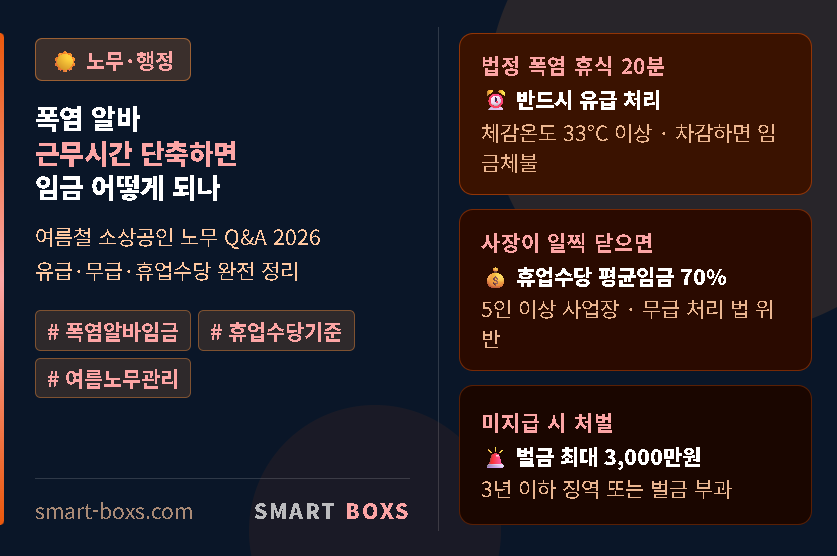 폭염 알바 임금 근무시간 단축 유급 무급 기준 2026