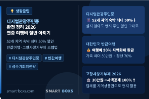 디지털관광주민증 완전 정리 2026 52개 지역 여행할인 반값여행 조합법