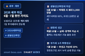2026 세무 마감 6월 7월 완전 가이드 성실신고 원천세 부가세