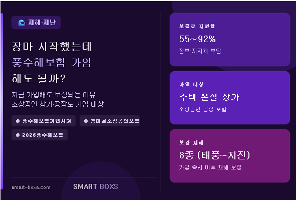 풍수해보험 가입 시기와 지원 정보 가이드