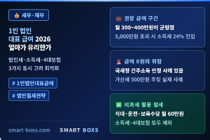 1인 법인 대표 급여 2026 최적화 법인세 소득세 절세 완전 정리